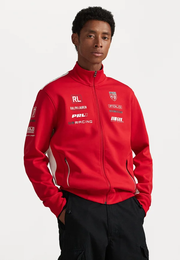 STRETCH DOUBLE-KNIT GRAPHIC TRACK JACKET - Zip-up sweatshirt - red