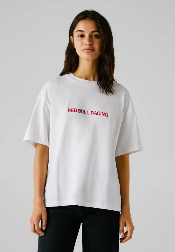 STRETCH GRAPHIC TEE - Print T-shirt - white