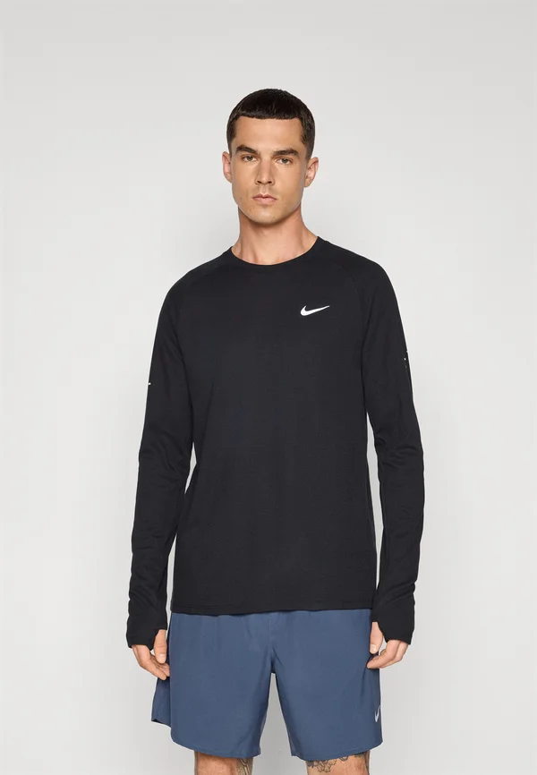 STRIDE CREW - Long sleeved top - black/reflective silver-coloured