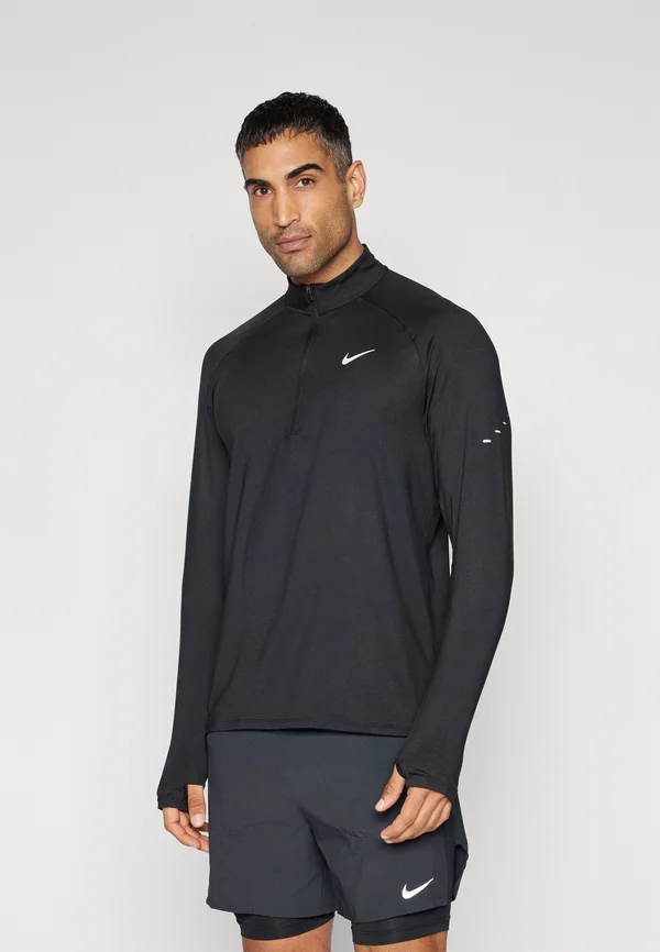 STRIDE MIDLAYER - Long sleeved top - black/reflective silver