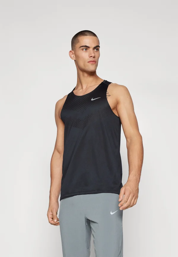 STRIDE TANK - Top - black/silver-colored