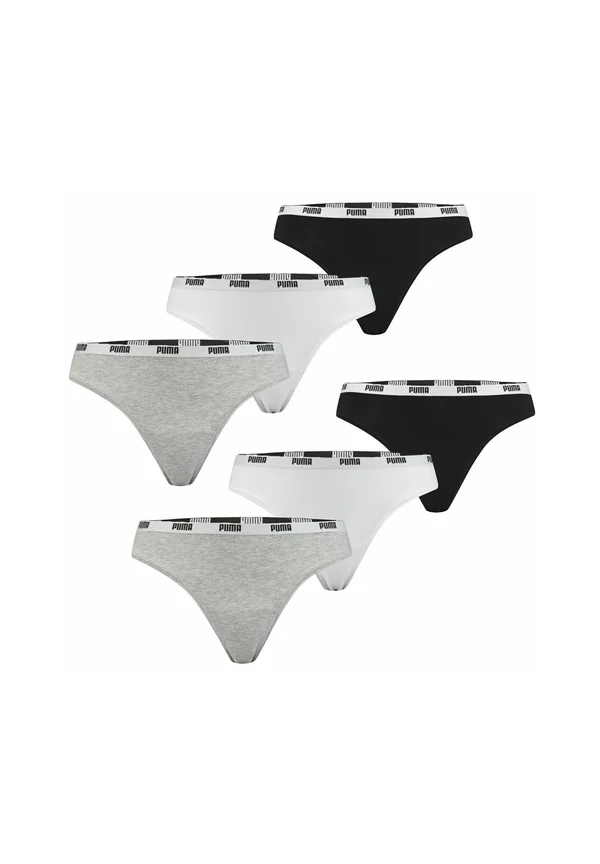 STRING 6ER PACK - Thong - schwarz   grau melange   weiß