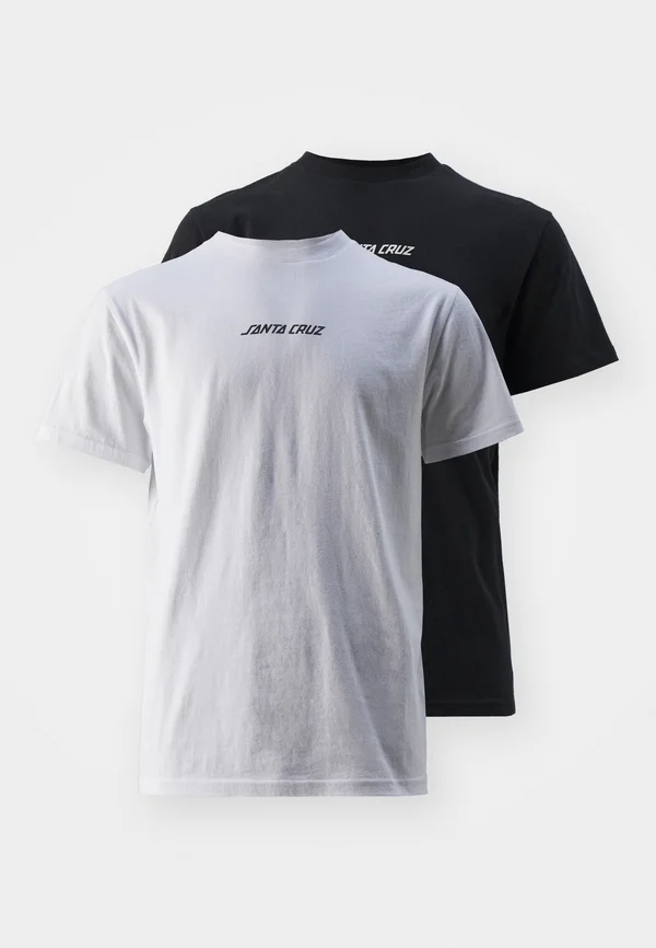 STRIP 2 PACK UNISEX - Basic T-shirt - black/white