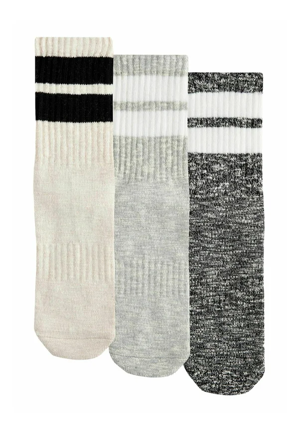 STRIPE CUSHION 3 PACK WITH ARCH SUPPORT - REGULAR FIT - Socks - black grey