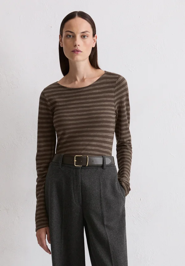 STRIPED - Long sleeved top - multi shaded brown