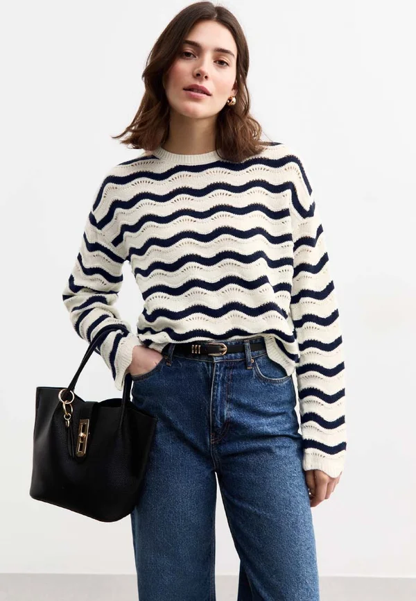 STRIPED OPEN - Jumper - white pattern