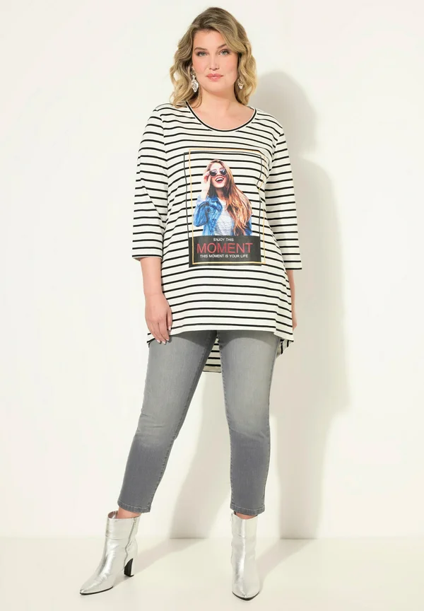 STRIPES PATTERN - Long sleeved top - snow white