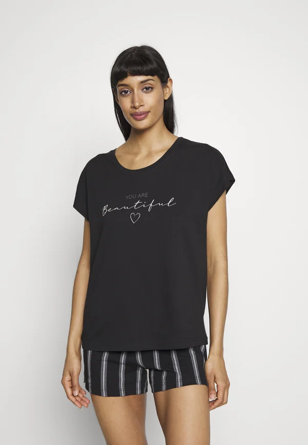 STRIPES SHORTY - Pyjamas - black