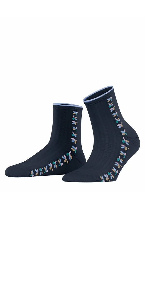 STRUCTURED LEAVES - Socks - marine