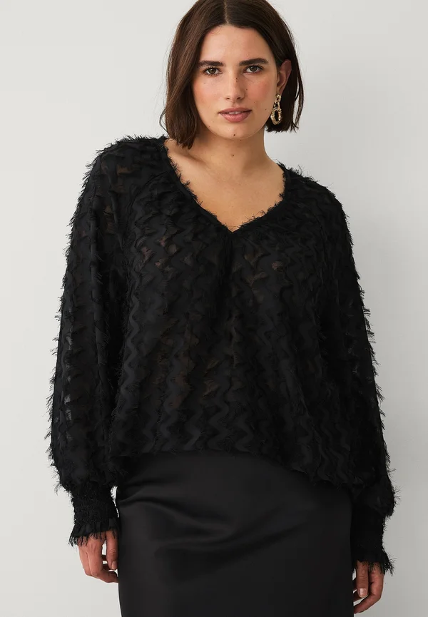 STRUKTUR - Long sleeved top - schwarz