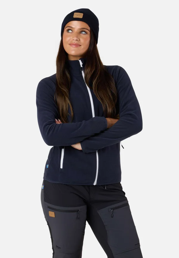 STRYN - Fleece jacket - dk navy/white