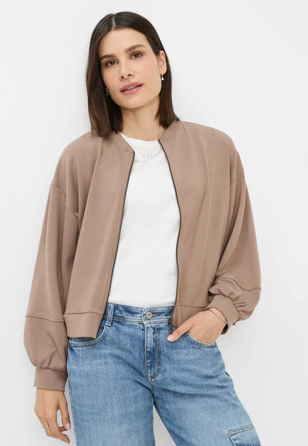 STYLE BECKY - Zip-up sweatshirt - taupe