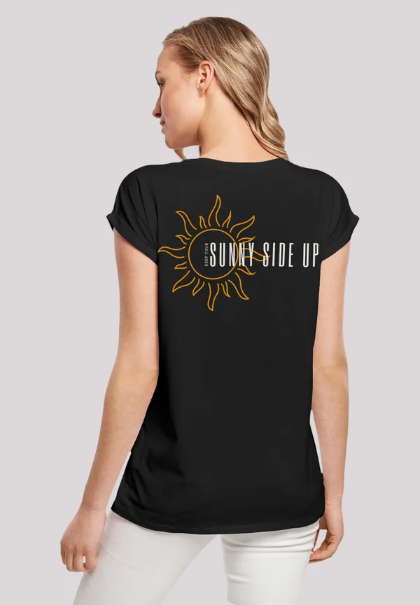 SUNNY SIDE UP - Print T-shirt - schwarz