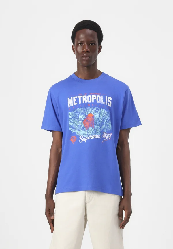 SUPERMAN METROPOLIS - Print T-shirt - dazzling blue