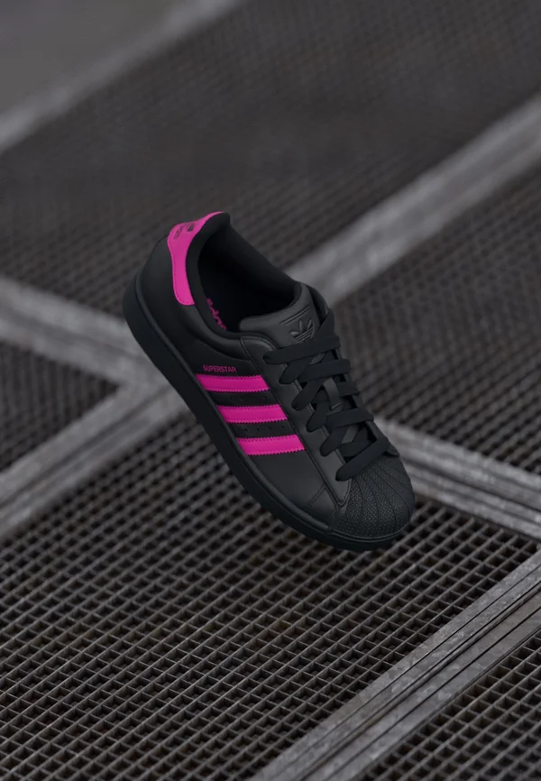 SUPERSTAR II - Trainers - core black/semi lucid fuchsia