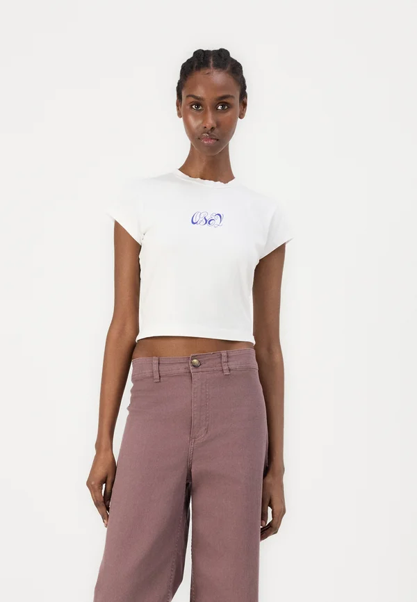 SWIRLY SCRIPT - Print T-shirt - white