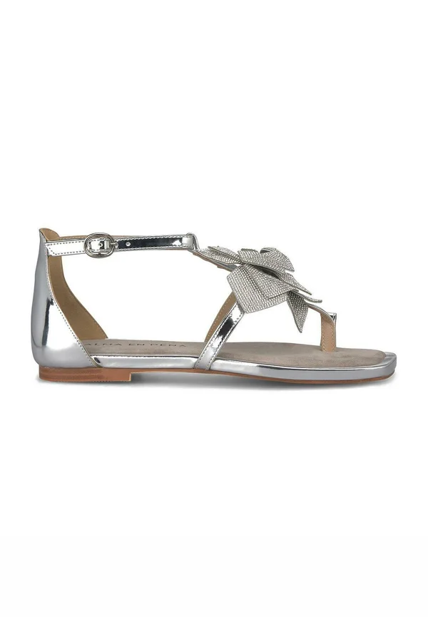 T-bar sandals - plateado
