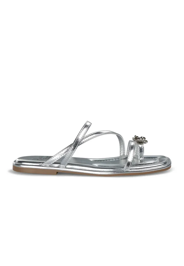 T-bar sandals - plateado