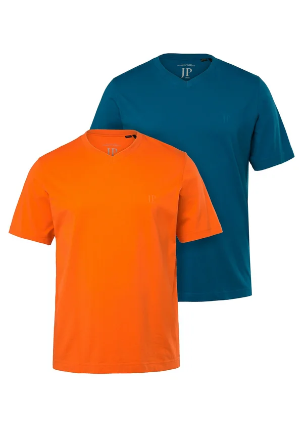 T-SHIRT 2ER PACK V-AUSSCHNIT HALBARM  - Basic T-shirt - clementine
