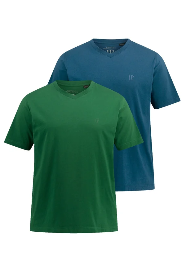 T-SHIRT 2ER PACK V-AUSSCHNIT HALBARM  - Basic T-shirt - dark green