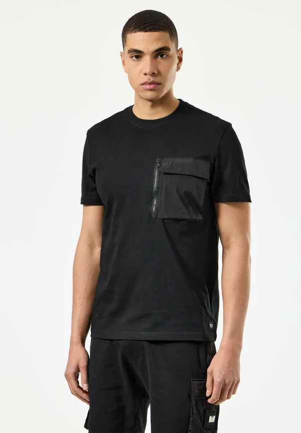 TAKAJI PARACHUTE POCKET  - Basic T-shirt - black