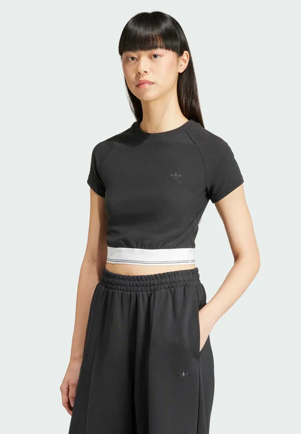 TAPE WAISTBAND - Basic T-shirt - black