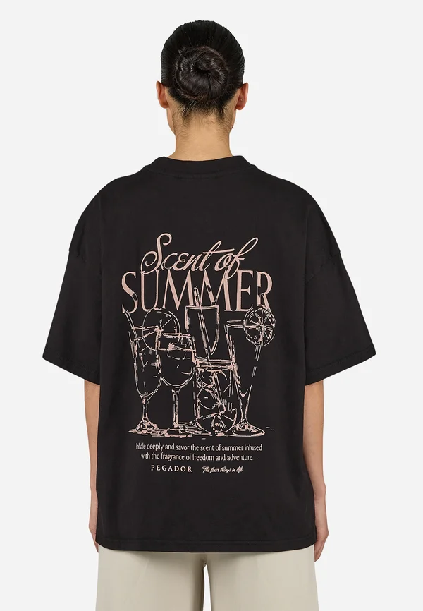TAPO HEAVY OVERSIZED TEE - Print T-shirt - washed black