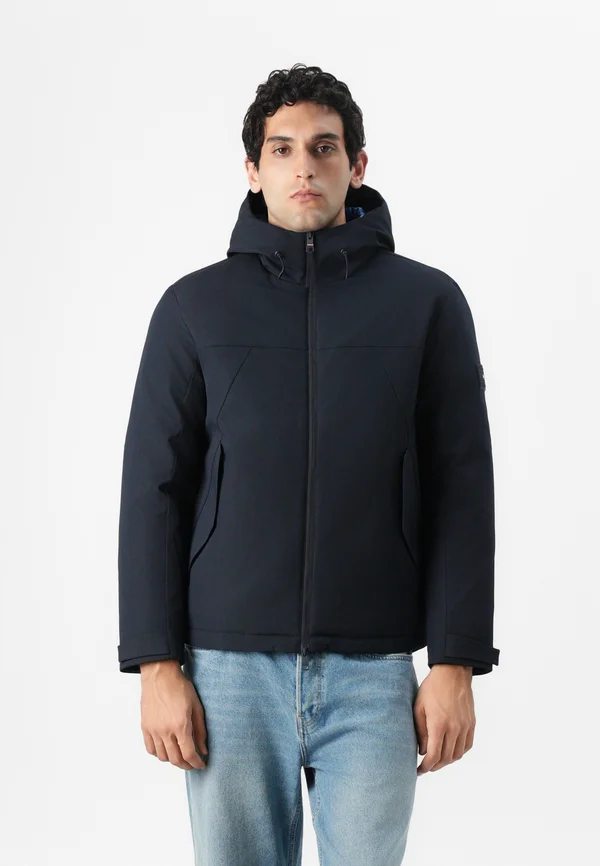 TECH HOODED SHORT PADDED JACKET - Waterproof jacket - desert sky