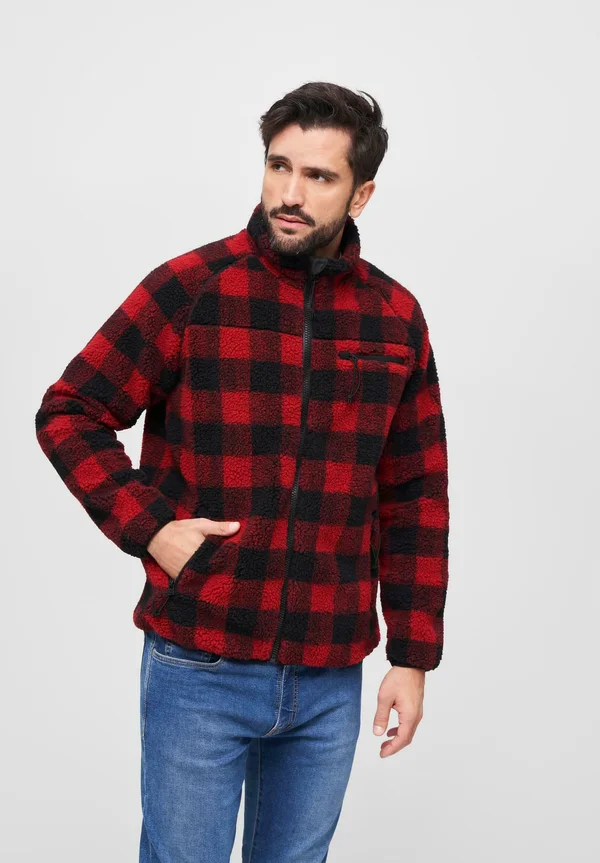 TEDDY - Fleece jacket - red/black/white