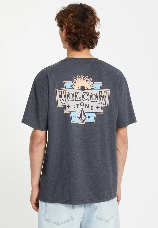 TEE  - Print T-shirt - heather black
