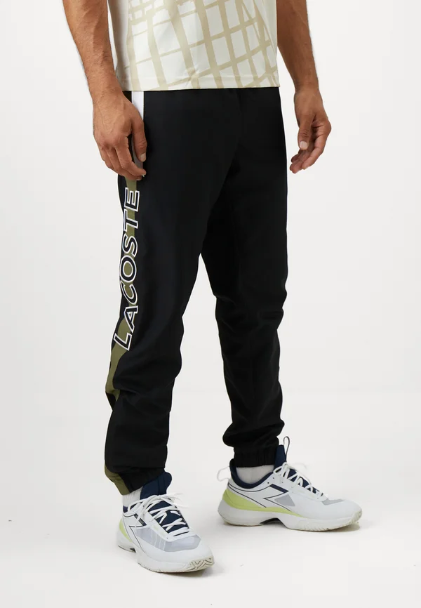 TENNIS PANT BLOCK - Tracksuit bottoms - black/olive/white