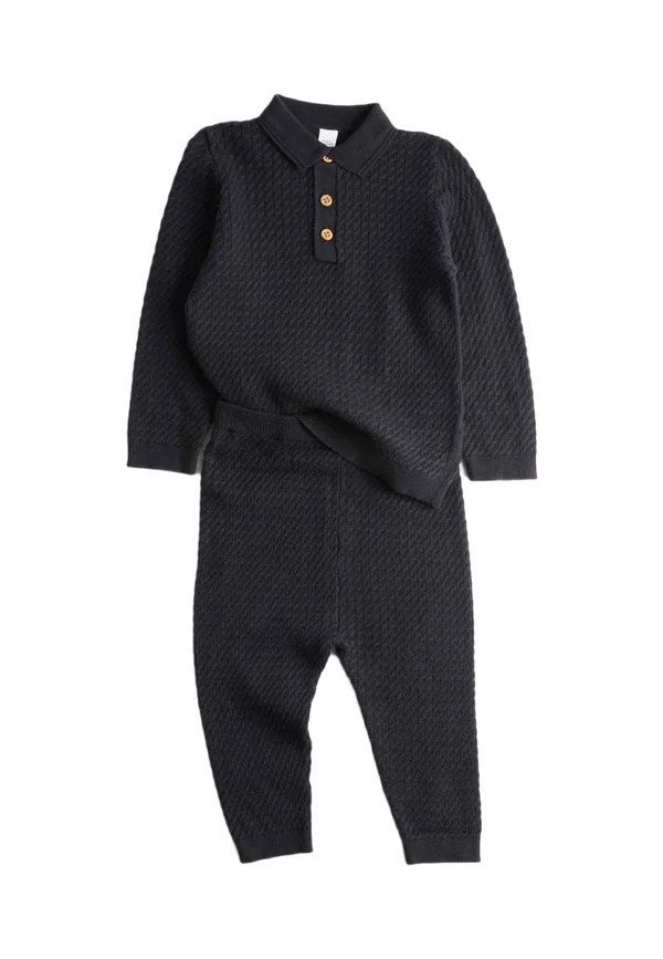 TEXTURED SET - Jumper - navy
