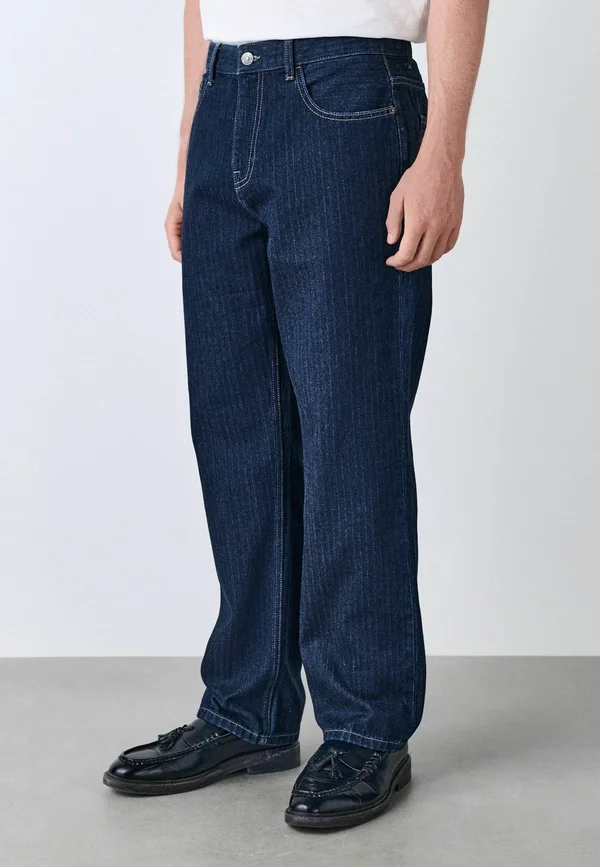 TEXTURED - Straight leg jeans - indigo blue