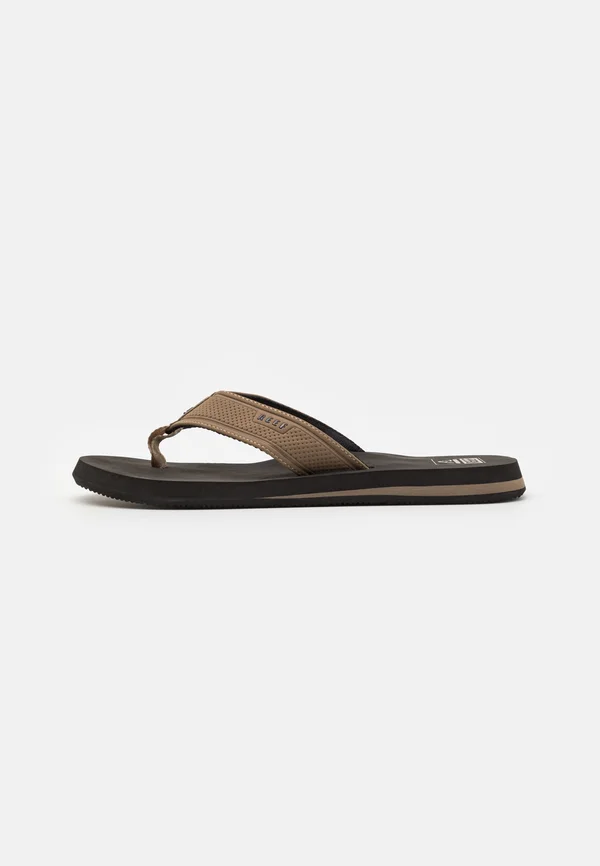 THE LAYBACK - T-bar sandals - black/tan