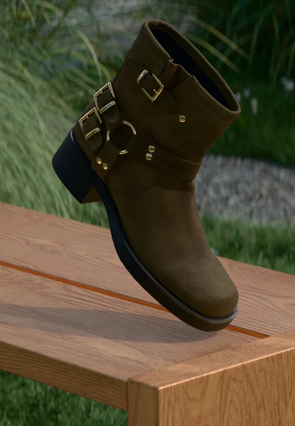 THE MAGIC MOVE - Cowboy/biker ankle boot - army green