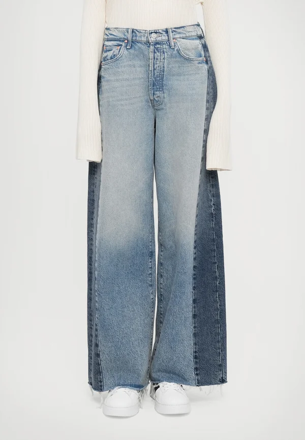 THE PIPE DREAM BUTTON SNEAK FRAY SUPERIOR - Wide Leg - light-blue denim