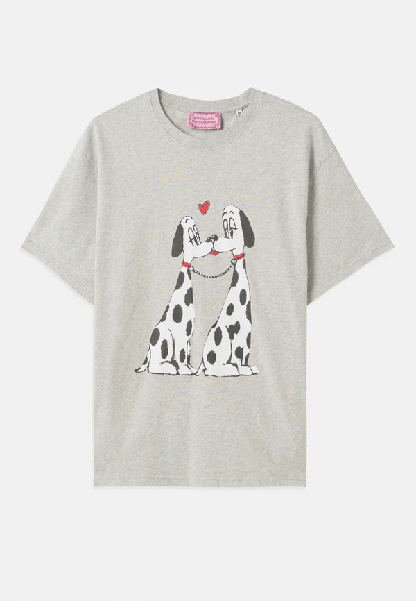THE POOCH SMOOCH - Print T-shirt - melange grey
