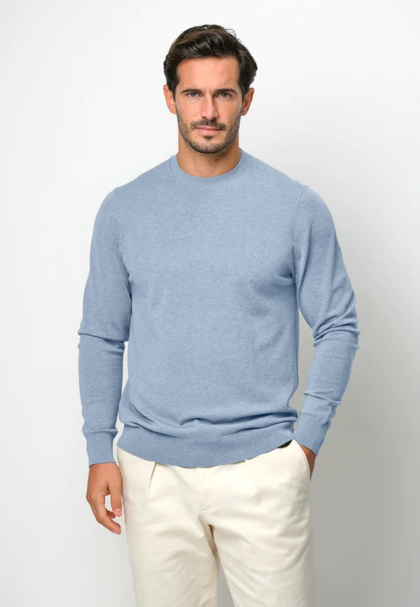 THE STRUCTURE BASIC CREW - Jumper - light blue