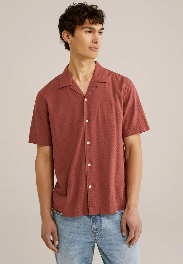 THE TEXTURED - Shirt - rust brown