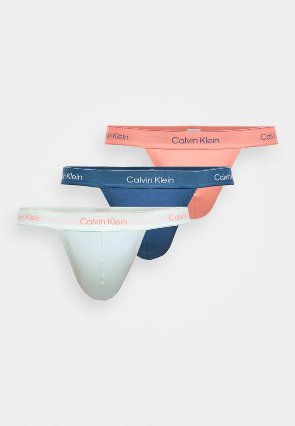THONG ICON STRETCH 3 PACK - Briefs - coral pop/dark denim/sprout