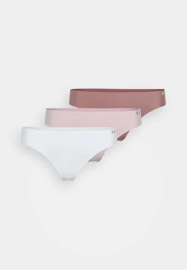 THONG PURE NO SHOW SOLID 3 PACK - Thong - halo gray/tourmaline pink/maroon mist