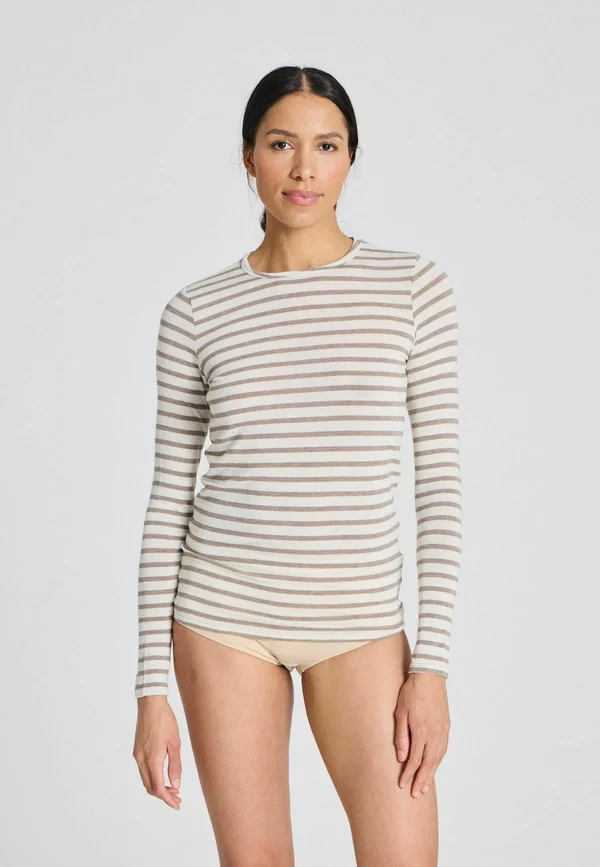 THYRA L/S SAILOR - Long sleeved top - ecru grey melange sailor