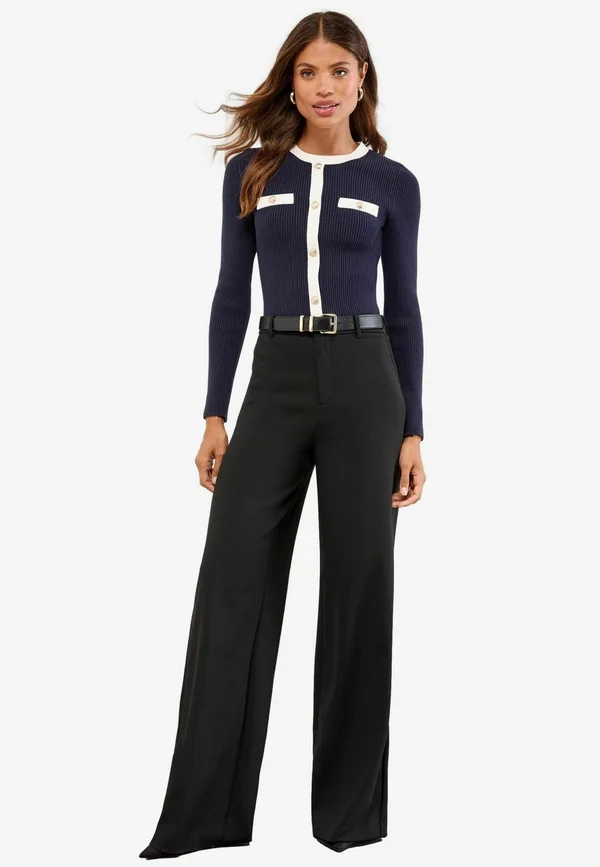 TIPPED MOCK LONG SLEEVE  - Jumper - navy