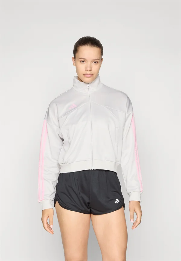 TIRO - Zip-up sweatshirt - grey one/true pink