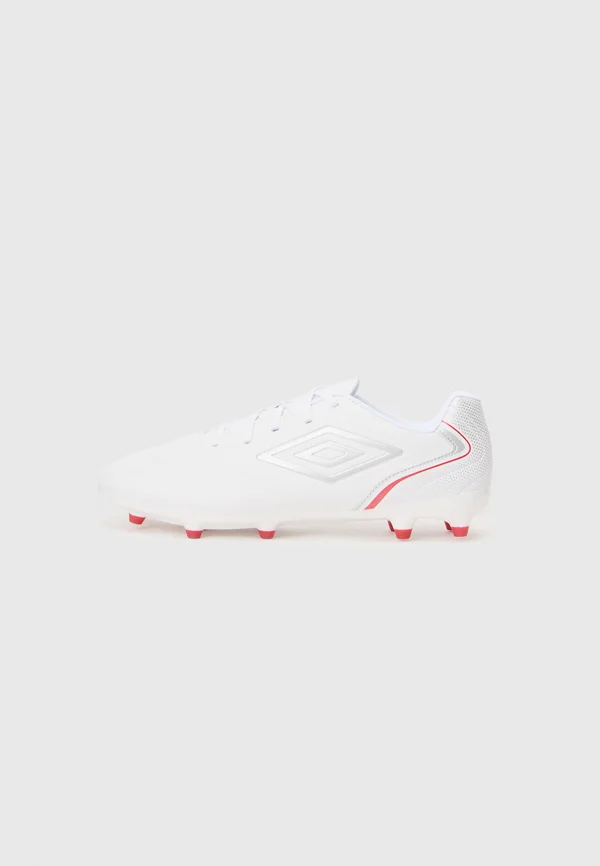 TOCCO V SQUAD - Firm-ground football boots - white/silver-coloured/equestrian red
