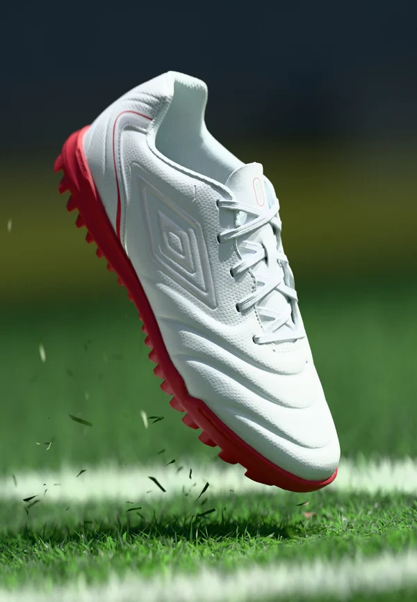 TOCCO V SQUAD TF - Firm-ground football boots - white/silver-coloured/equestrian red