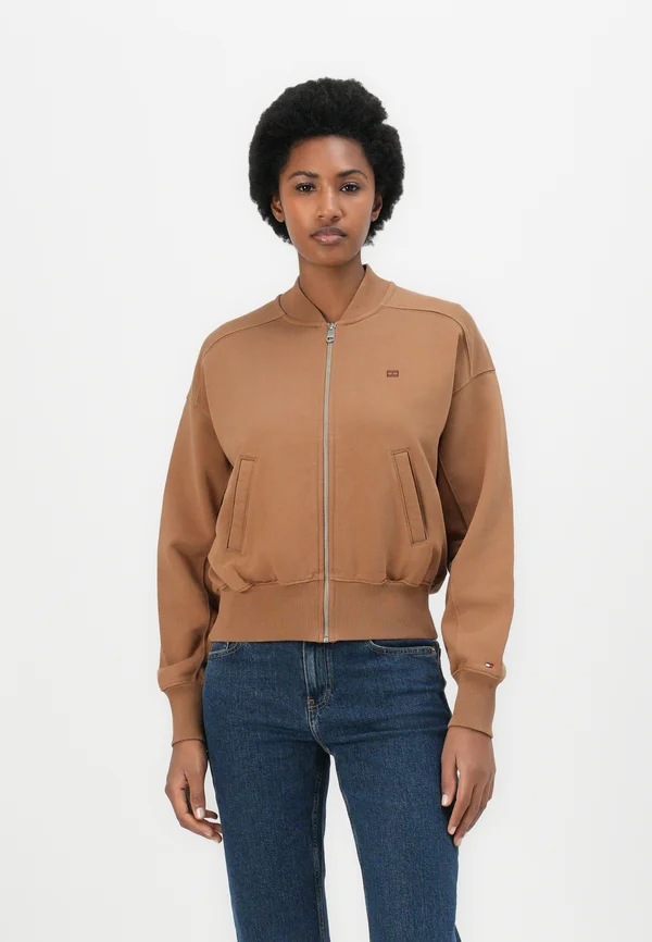 TONAL FLAG TERRY ZIP UP  - Bomber Jacket - hickory