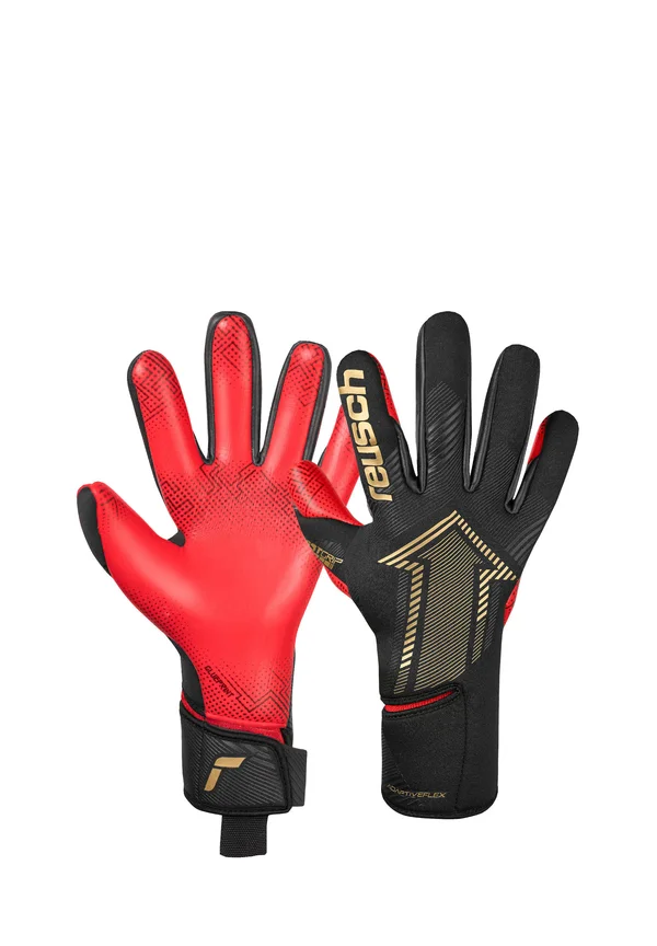 TORWARTHANDSCHUHE - Goalkeeping gloves - blck/gold/firy red