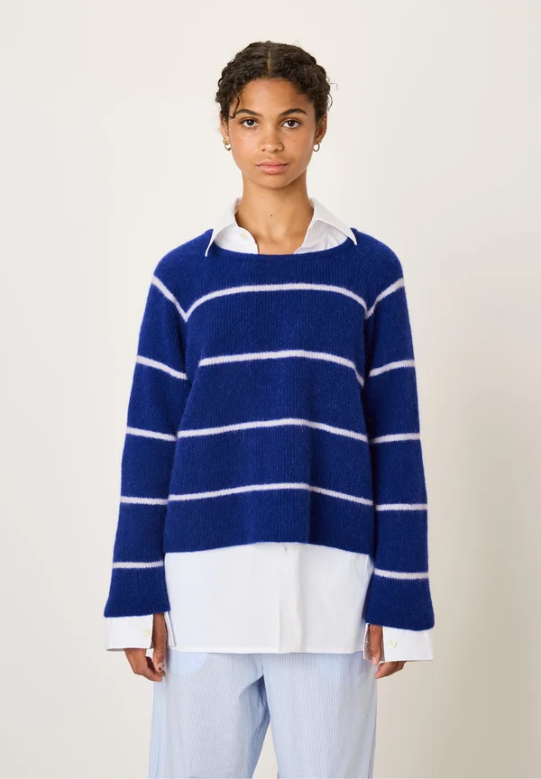TOW - Jumper - bleu royal rayures blanches