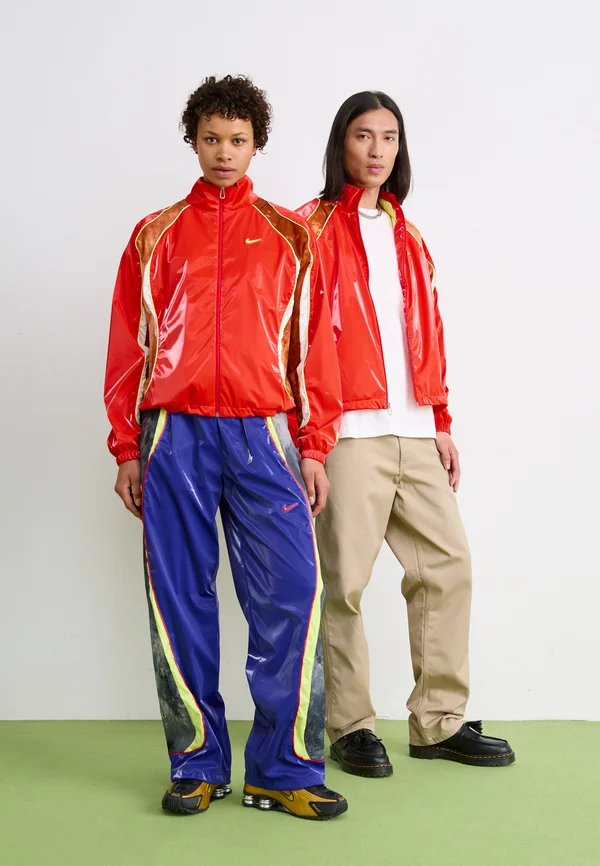 TRACK JACKET UNISEX - Summer jacket - lt crimson/dark russet/white